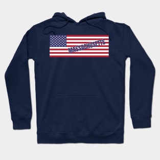 Massachusetts State in American Flag Hoodie